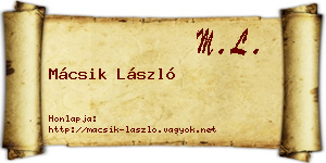 Mácsik László névjegykártya